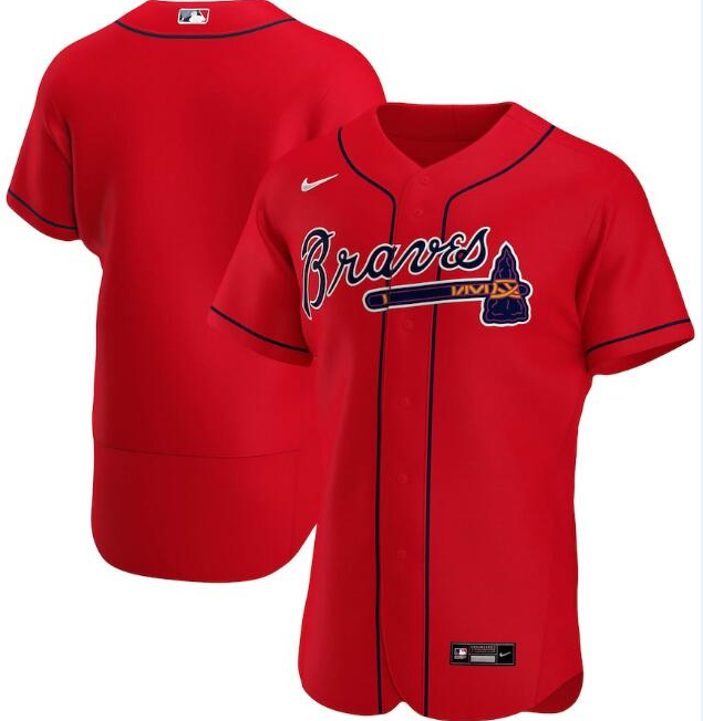 Men's Atlanta Braves Blank Red Flex Base Stitched Jersey